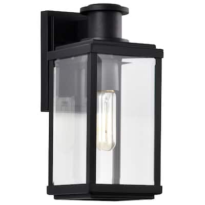 Luca Small Outdoor Lantern Sand Black Finish Clear Beveled Glass - Sand Black