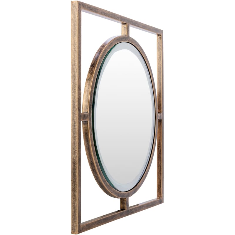 Granero Contemporary Beveled Mirror - 18"H x 18"W x 1.2"D, 18"H x 18"W x 1.2"D
