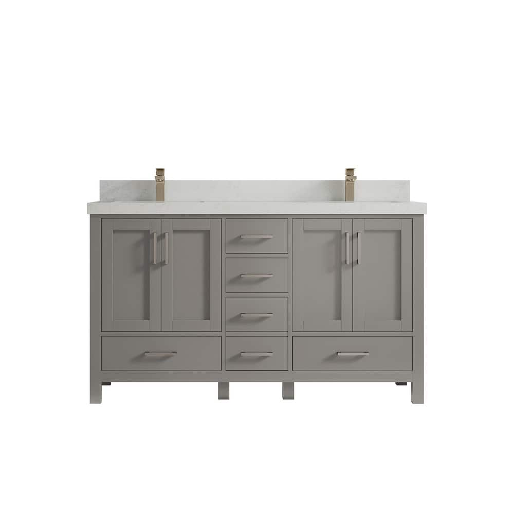 Willow Collections 60 in. W x 22 in. D Malibu Double Sink Bathroom Vanity with Countertop