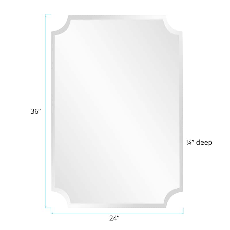 Allan Andrews Copper Grove Bromley Scalloped Frameless Wall Mirror - 24 x 36