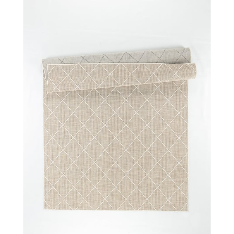 Larissa Collection Geometric Cream/White Indoor/Outdoor Area Rug