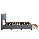 preview thumbnail 7 of 12, Modern Style Upholstered Platform Bed with 3 Storage Drawers