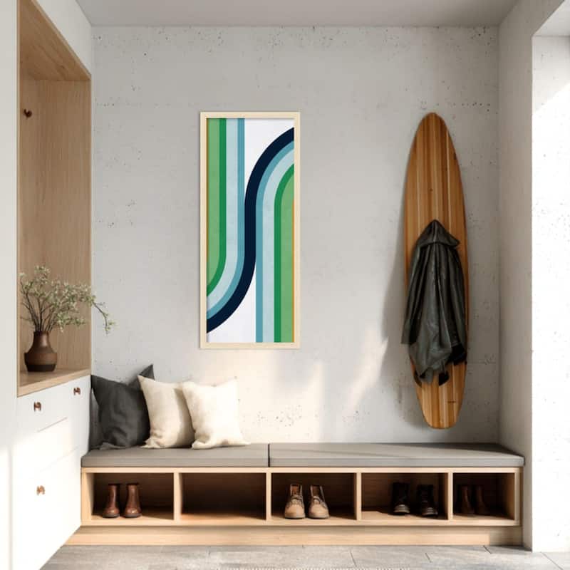 Amanti Art Framed Fabric Pinboard Colorful curved lines 2 by Vitor Costa Printed Bulletin Board