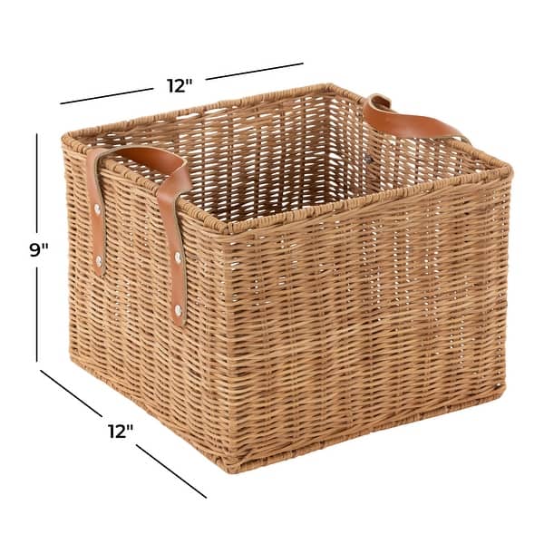 Brown Rattan Handmade Woven Decorative and Functional Storage Basket ...
