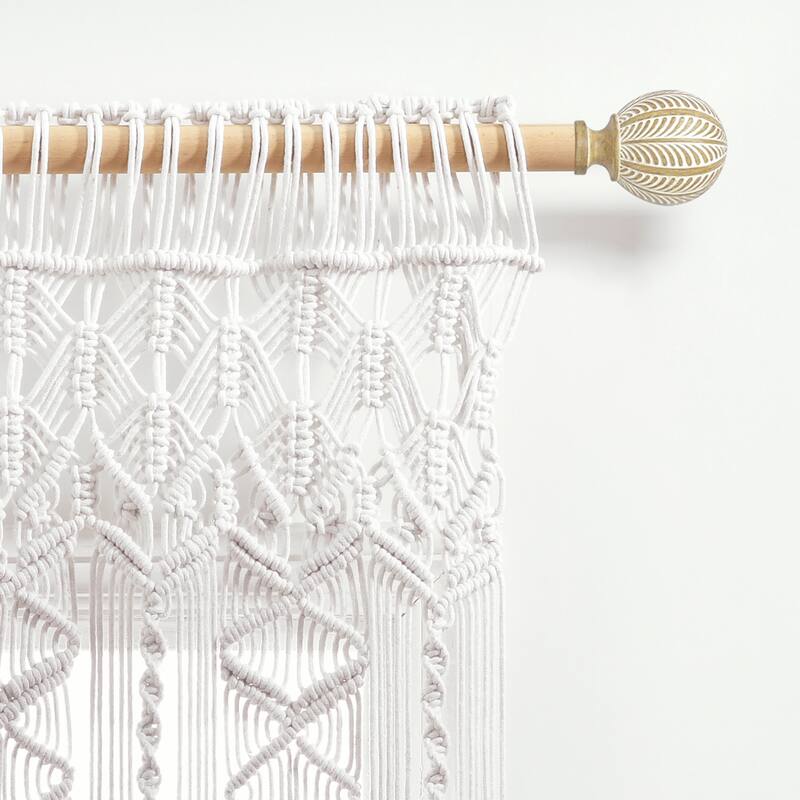 Lush Decor Boho Macrame Textured Cotton Valance/Kitchen Curtain/Wall Decor