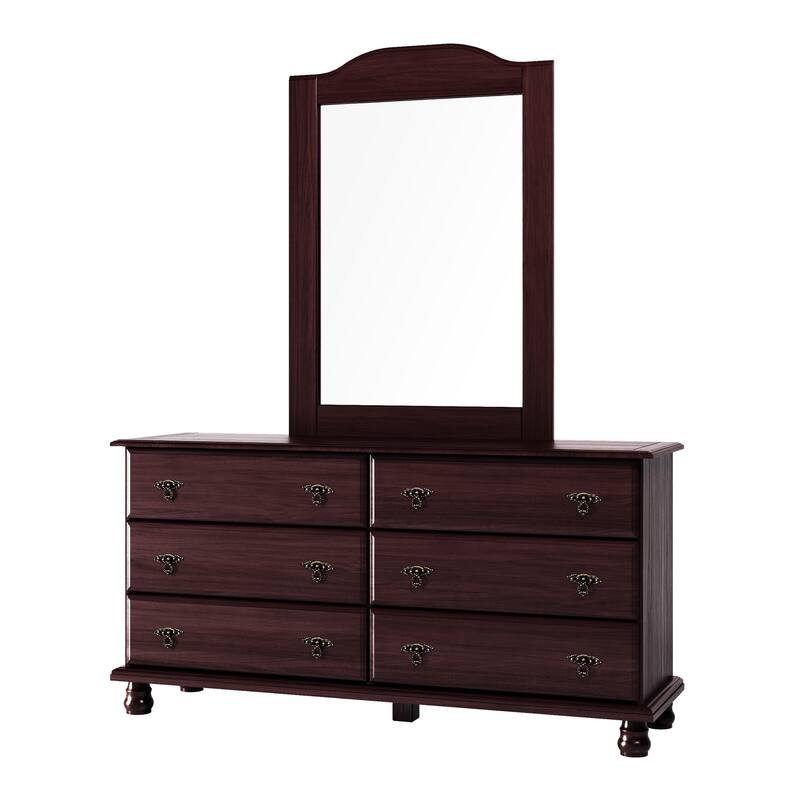 100% Solid Wood Frame Mirror for Kyle 6-Drawer Dresser by Palace Imports