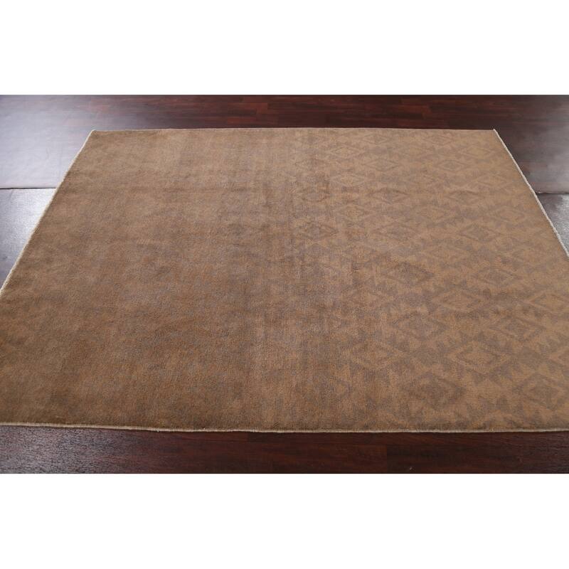 Brown Geometric Gabbeh Kashkoli Oriental Area Rug Handmade Wool Carpet - 5'8" x 7'8"