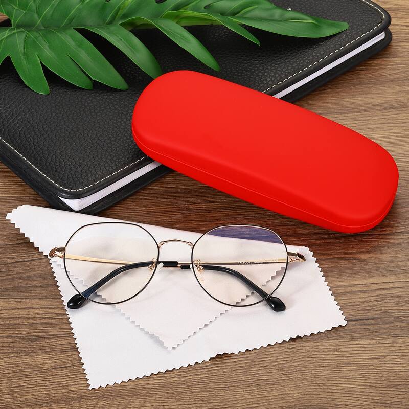 Glasses Case Hard Shell, Eyeglass Case Hard for Women Men Glasses, Red