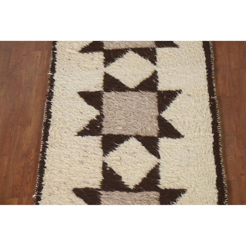 Anatolian Oriental Runner Rug Natural Dye Hand-knotted Wool Carpet - 3'0"x 10'5"
