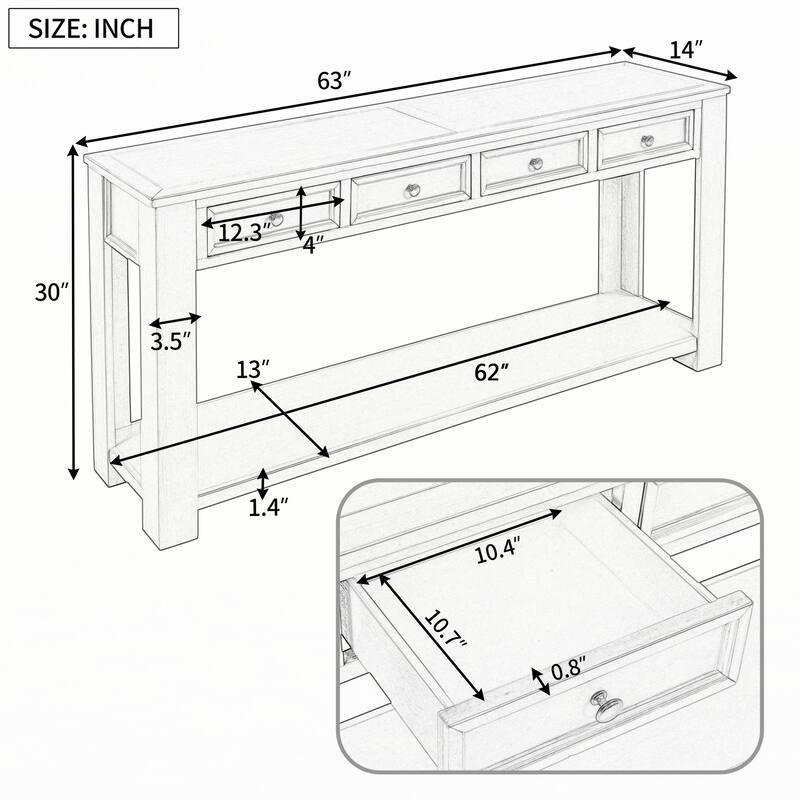 Console Table/Sofa Table(Dark Blue)