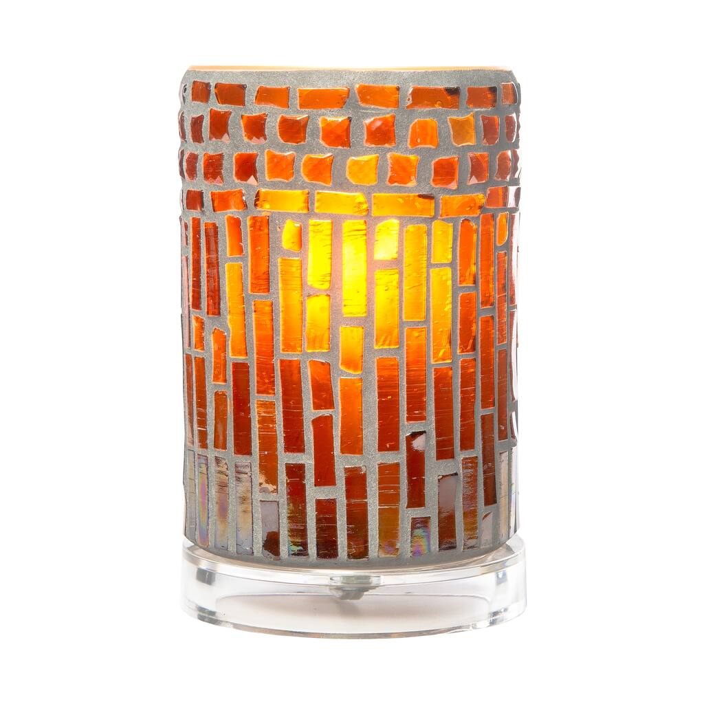 6.75 inches Tall Calico Handcrafted Mosaic Art Glass Accent Lamp - 6.75 inches Tall