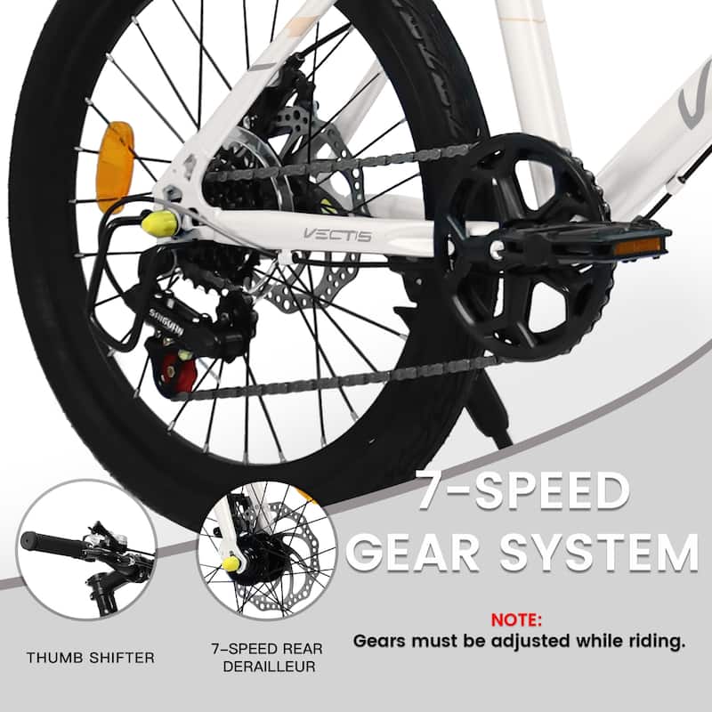 20 Inch Kids Road Bike, Boys & Girls Bicycle Ages 6-12, 7-Speed Steel Frame with Dual Disc Brakes