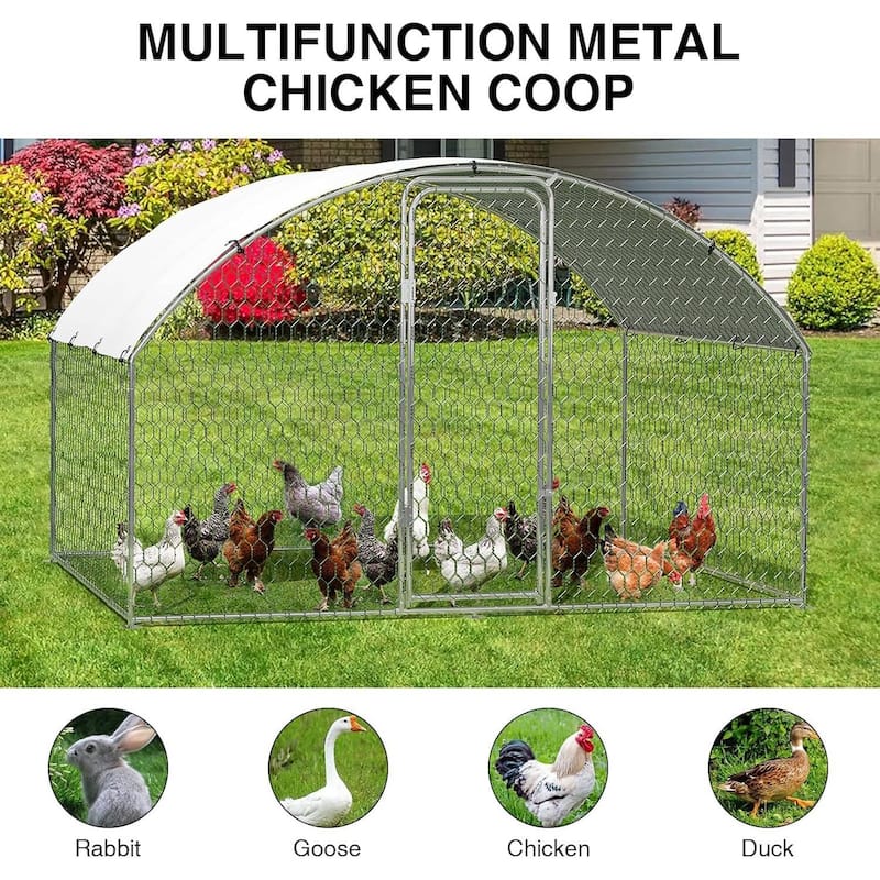Heavy Duty Walkin Chicken Run, Chicken Coop with Waterproof and Anti-Uv Cover