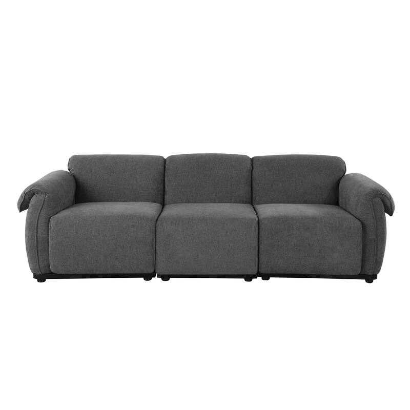 93" 3-Seater Chenille Modular Sofa - Fashionable Sofa with Iron Frame for Living Room, Bedroom