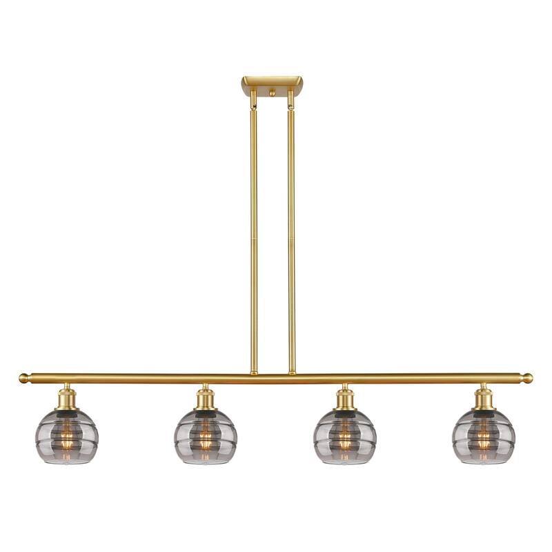 Innovations Lighting 516-4I-8-48 Rochester Linear Rochester 4 Light - Satin Gold / Smoked