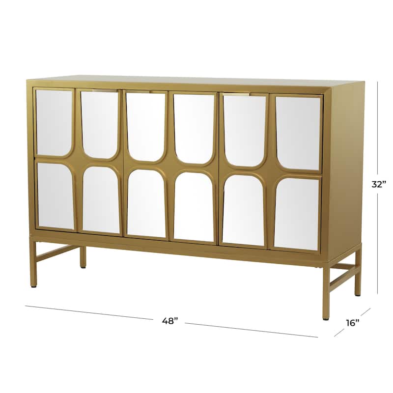 Wooden 3 Drawer Chest with Mirrored Front - Gold or Black - Roche River Decor