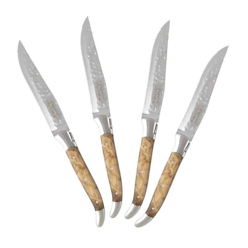 French Home Laguiole Connoisseur Olivewood Handle BBQ Steak Knives - N/A