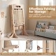 preview thumbnail 9 of 8, Gymax Foldable Toddler Step Stool Wooden Kitchen Standing Tower w/ - Natural