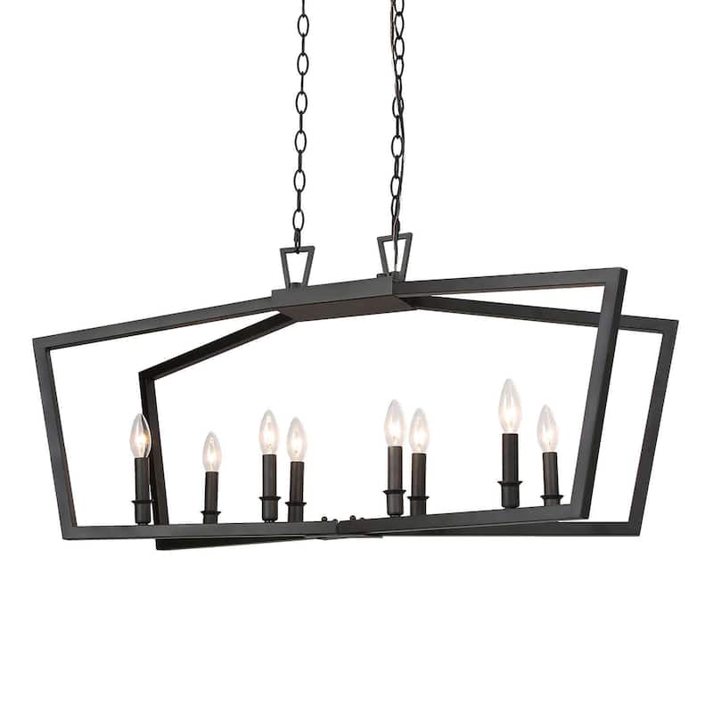 Tarake Modern Farmhouse Island Chandelier 8-light/ 1-light Black Candle Adjustable Lights