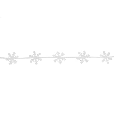 4' White Felt Winter Snowflake Garland