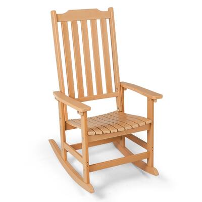 Vrakae Patio All Weather Resistant High Back Rocking Chair