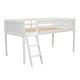 preview thumbnail 4 of 5, Twin Size Wood Low Loft Bed with Ladder, ladder can be placed on the left or right, White