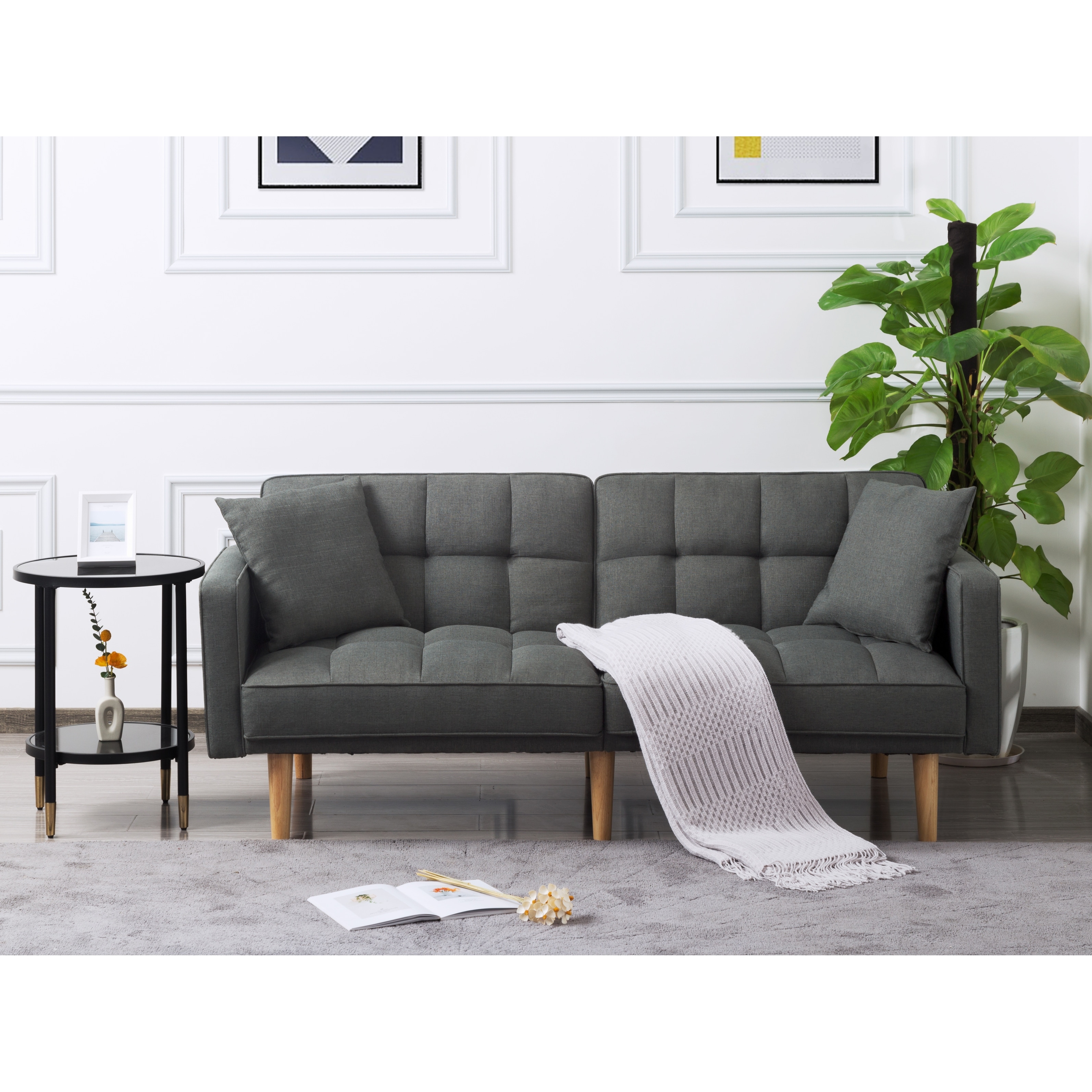 Adjustable Backrest Sofa Bed Convertible Sleeper Couch Bed Folding
