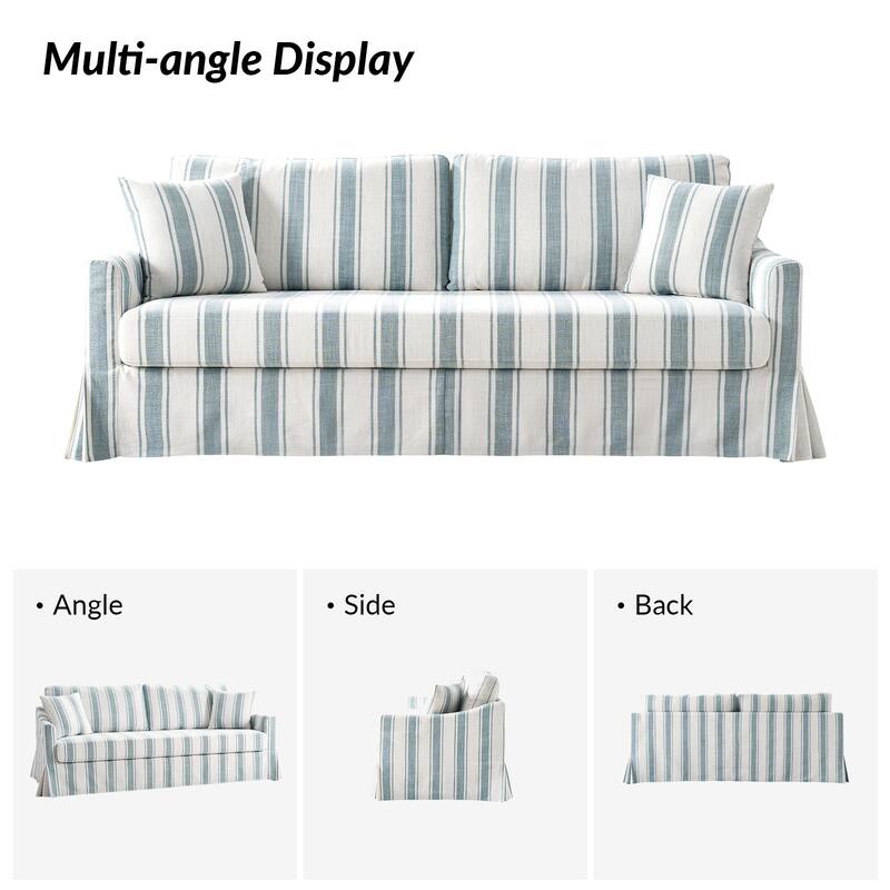 Volkhard 80.5" Modern Slipcovered Sofa With Removable Back Cushion By HULALA HOME