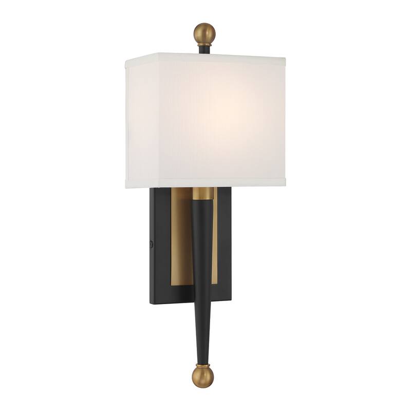 Crystorama Lighting Group ARD-832 Ardson 18" Tall Wall Sconce with - Matte Black / Vibrant Gold