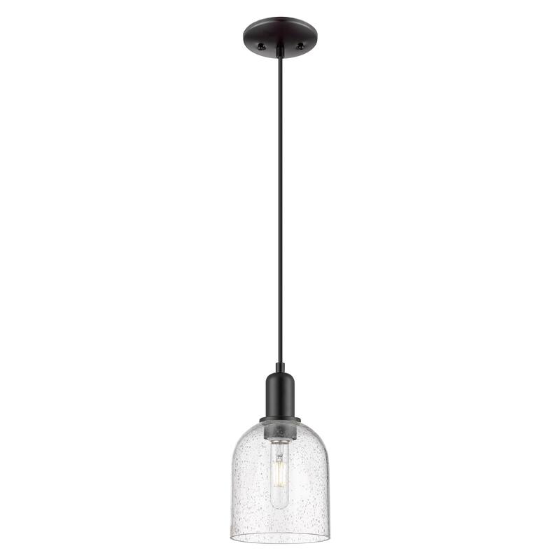Innovations Lighting Endless Possibilities Arcadia - Bella - 1 Light 6" Cord Hung Mini Pendant - Seedy/Matte Black