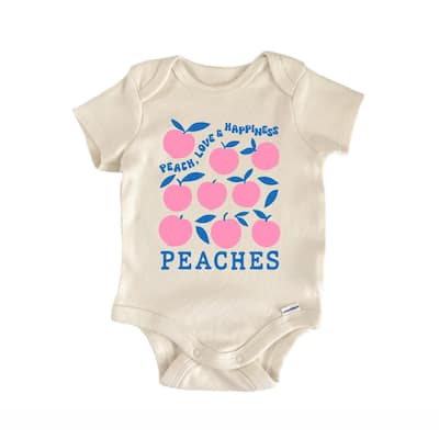 Peaches Fruit Retro - Baby Bodysuit