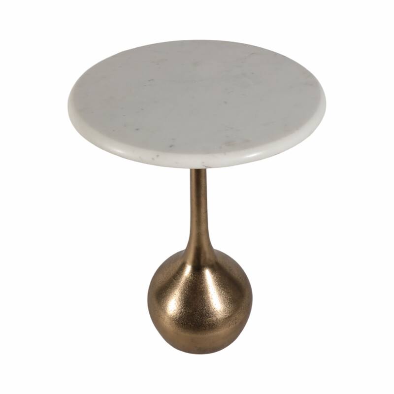Round Accent Table - Marble Top with Ball Base - 21"