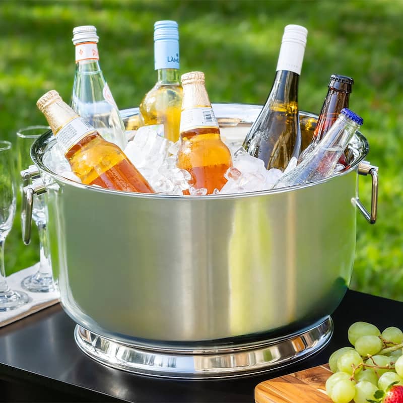 Sol Living Stainless Steel Beverage Tub for Parties Ice Bucket - 4.3 Gallons