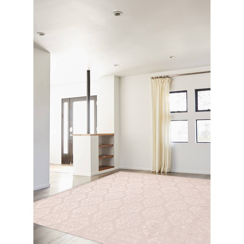 ECARPETGALLERY Hand Loomed Elysian Light Grey Viscose, Wool Rug - 8'0 x 10'1