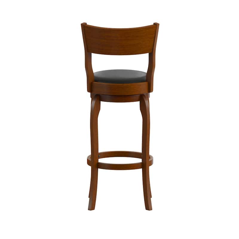 Commercial Upholstered Wooden Swivel Bar Stool