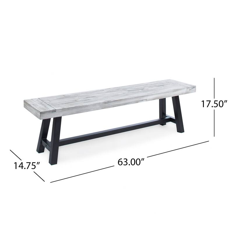 Carlisle Outdoor Acacia Wood Dining Bench by Christopher Knight Home