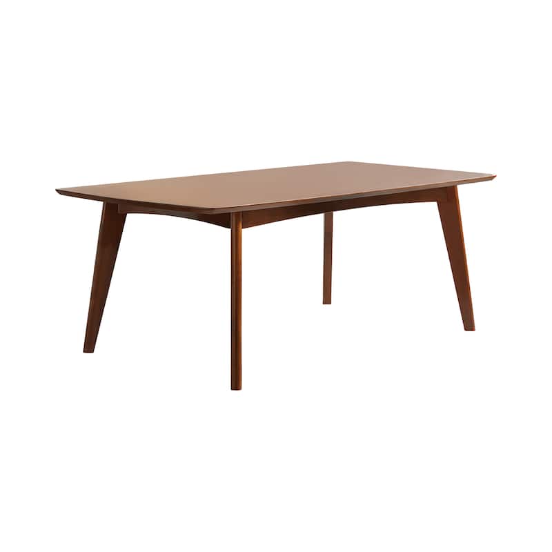Mid-century Modern Wooden Dining Table, Dark Walnut Brown