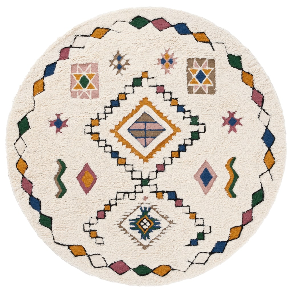 SAFAVIEH Handmade Casablanca Etleva Shag Boho Wool 1-inch Rug
