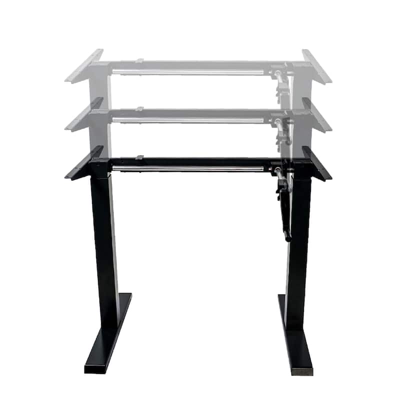 Canary Products White Height Adjustable Crank Desk Frame, Tabletop Not Included, 48.56 Inch Max Height
