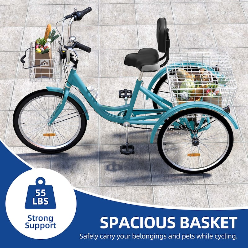 Adult Tricycle 3 Wheel Bikes 7 Speed Trike Bike