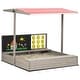preview thumbnail 1 of 3, Kids Sandbox with Cover, Wooden Sandbox Backyard Toy Gray