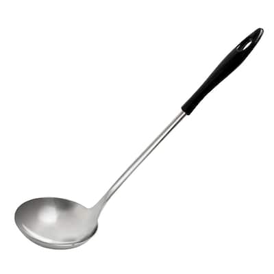 Stainless Steel Soup Spoon Ladle Home Kitchen Serving Flatware - Silver - Length: 10.6"