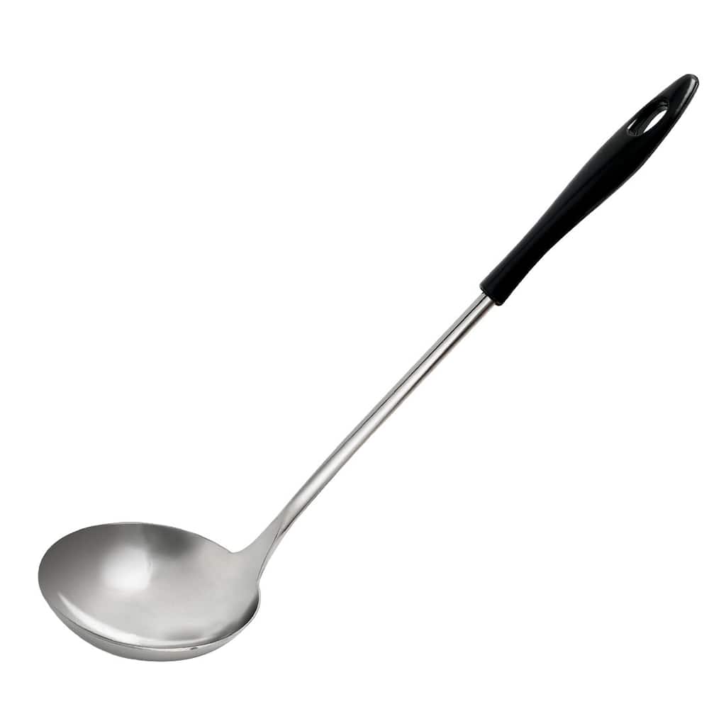 Stainless Steel Soup Spoon Ladle Home Kitchen Serving Flatware - Silver - Length: 10.6"
