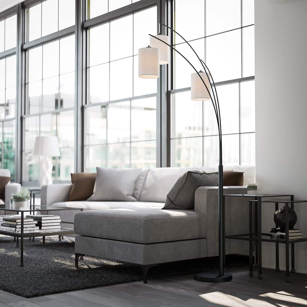Kenroy Home Leah 3-Light Floor Lamp - Black