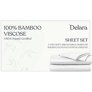 Delara Viscose Derived from Bamboo Sheet Set, Soft & Cooling, Breathable & Moisture-Wicking