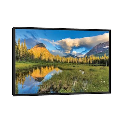 iCanvas "Sinopah Mountain And Its Reflection, Two Medicine, Glacier National Park, Montana" by Chuck Haney Framed Canvas Print