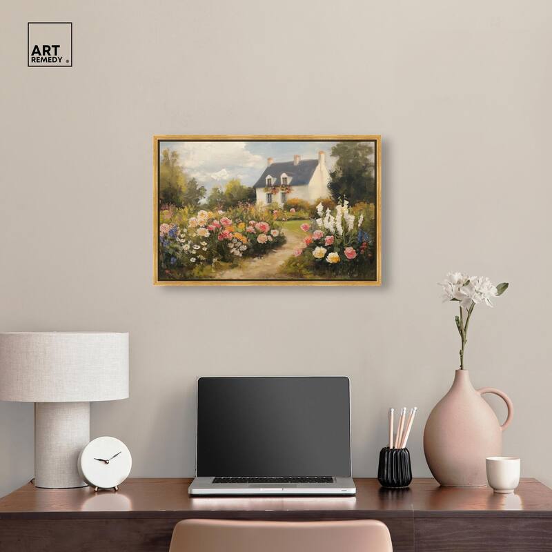 Floral Welcome Canvas by Art Remedy
