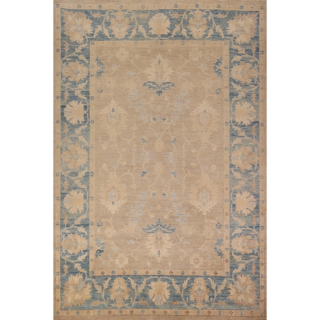 Oushak Turkish Area Rug Handmade Vegetable Dye Wool Carpet - 8'0" x 11'2"