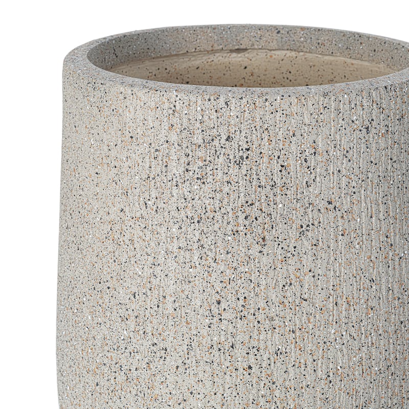 Egg-Shaped Lightweight MGO Outdoor Planter Set of 3,Modern Stone-Look Textured Flower Pots with Drainage Holes and Rubber Plug