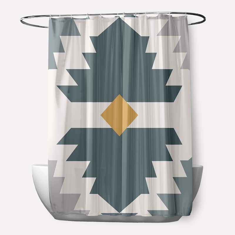 Mesa Geometric Print Shower Curtain (71 x 74) - Grey